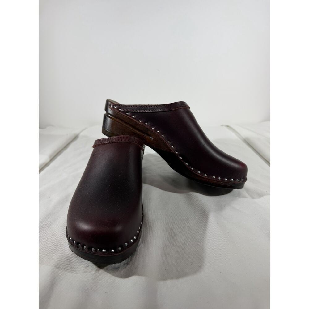 Swedish Clogs Troentorp Rembrandt Dark Red Tanned Size EU 37 Fits 6-6.5